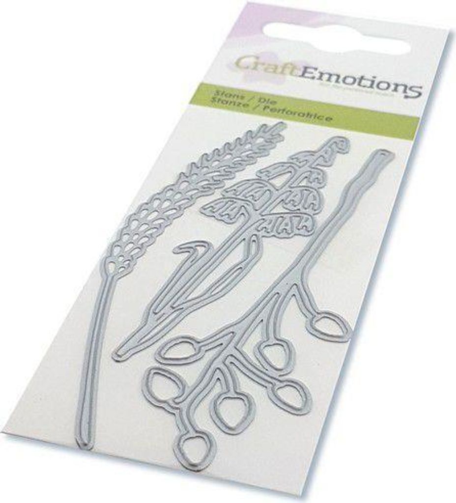 CraftEmotions Stanz- und Prägeschablone 3tlg - getrockneten Blumen - Gräser