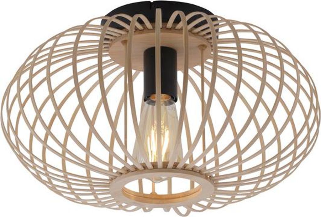 JUST LIGHT LED Deckenlampe RACOON Holz Cocoon E27, Produktbild 
