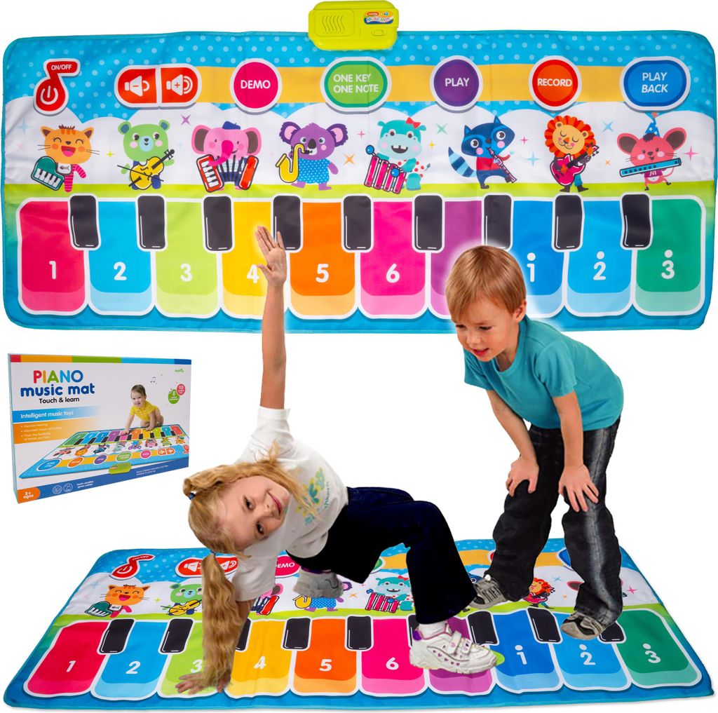 Malplay Pädagogische Spielmatte Babyteppich mit Sound Klavier Geschenk ab 6 Monaten Geschenk
