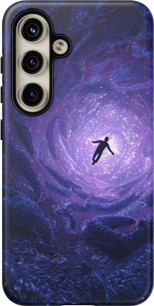 Stürzender Mann im kosmischen Tunnel mit Tentakeln – Hülle Kompatibel mit Samsung Galaxy S24