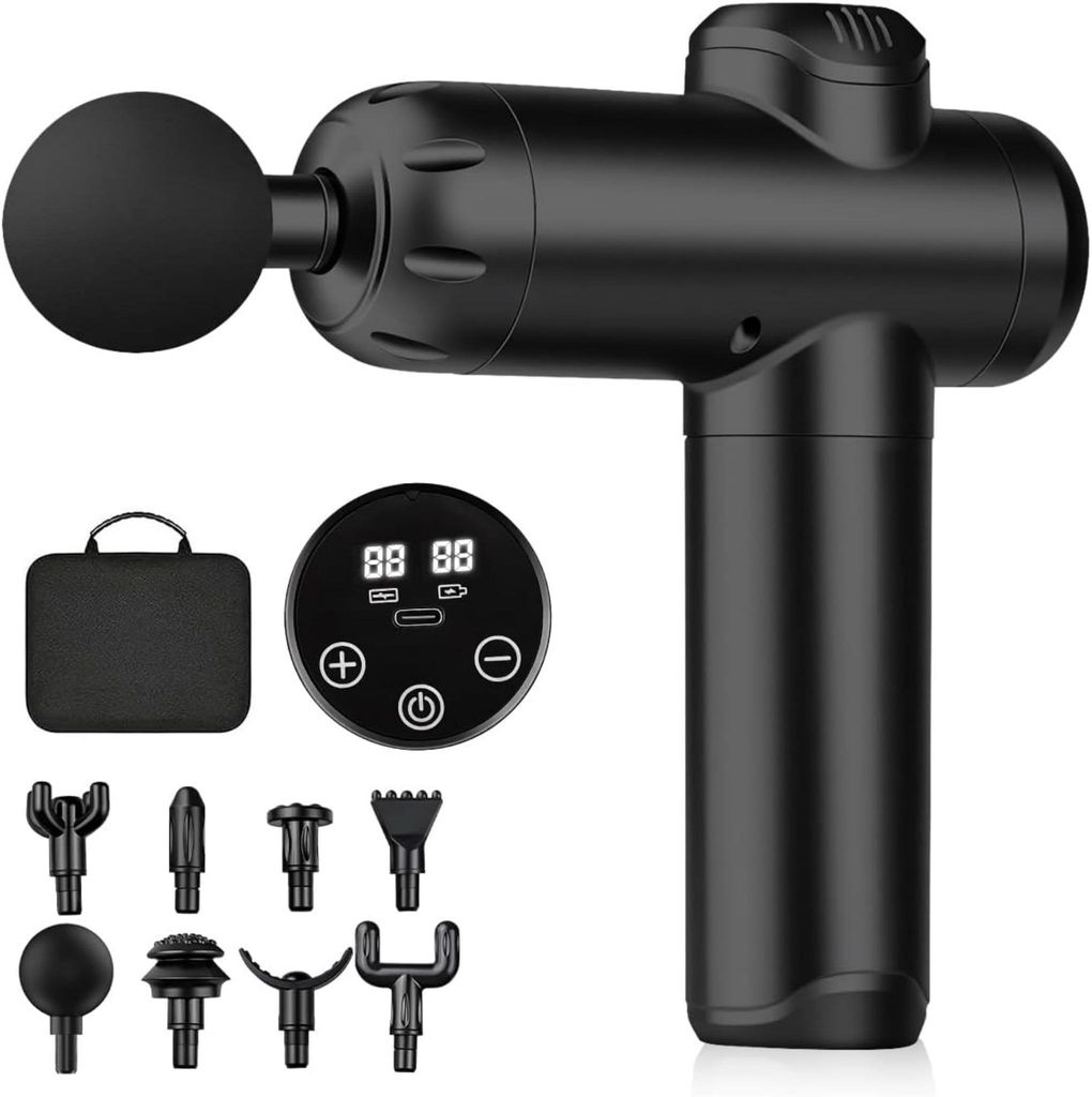 Professionelle Massagegun mit LCD-Touchscreen, 99 Stufen & Produktbild 