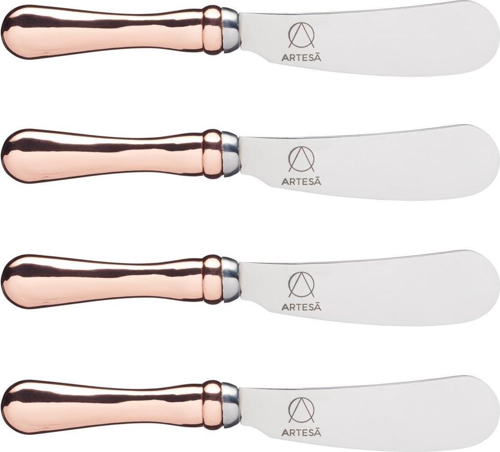 set di 4 coltelli da burro Artesà con manico in oro rosa in Immagine del prodotto 