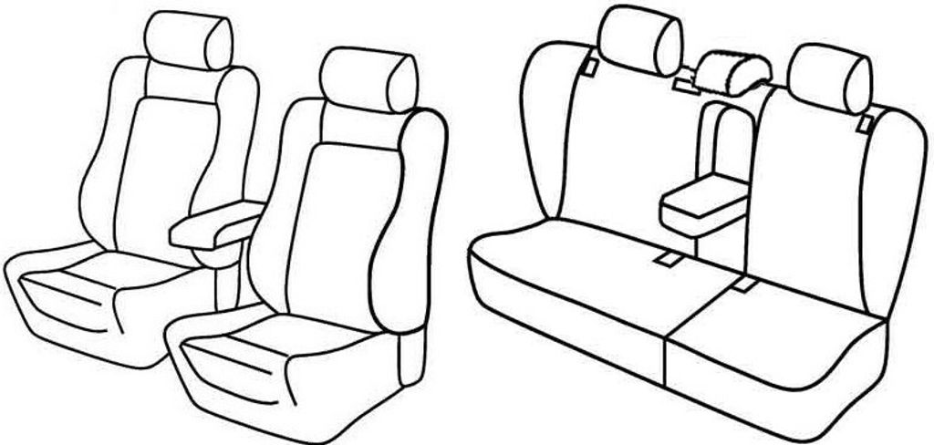 Sitzbezüge Lampa Set Superior - Schwarz/Grau - kompatibel für Skoda Octavia 5p (09/04>02/13) - Skoda Octavia Wagon (01/05>04/13)