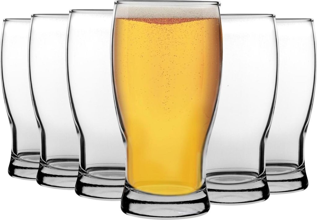LAV Belek Classic Pint-Biergläser – 580 ml – transparent – 6 Stück