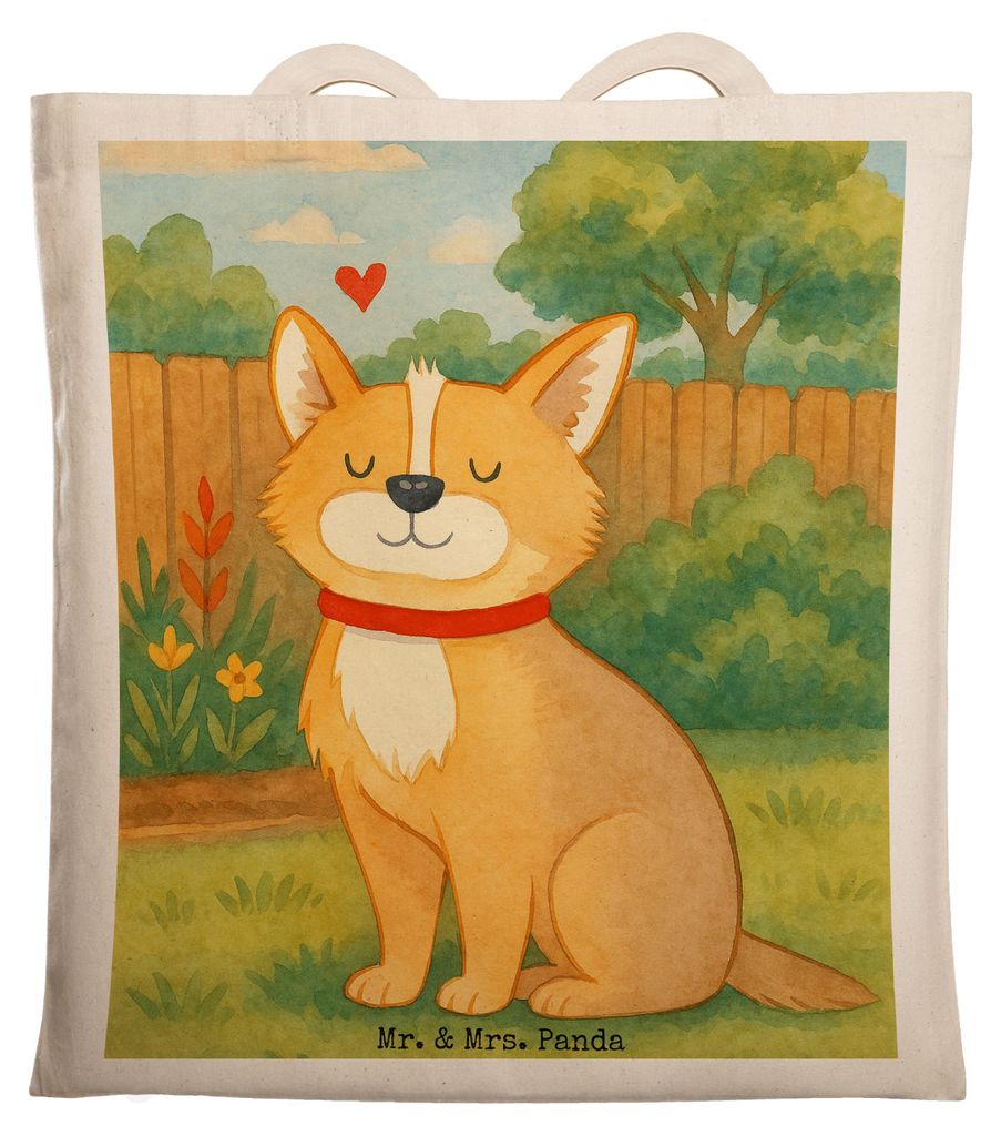 Mr. & Mrs. Panda Baumwolltasche Hund Glück Design - Weiß - Geschenk, Herz, Sprüche, Süß, Liebe, Schultasche, dokumententasche, Tote Bag, Shopp...