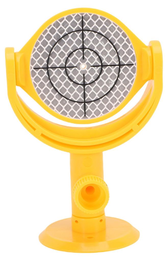 Mini-Messreflektor für Totalstationen mit Neigungshalterung und aufgedrucktem Fadenkreuz (60 mm Durchmesser)