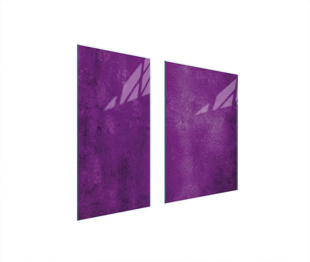 Protezione Fornelli 2 Pezzi 75x52 Vetro Viola Effetto Pietra