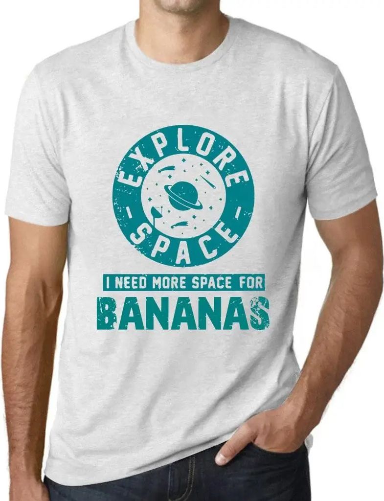 Herren Grafik T-Shirt Explore Space I Need More Space For Bananas Öko-Verantwortlich Vintage Jahrgang Kurzarm Lustige Druck Geburtstag Geschenk Mann
