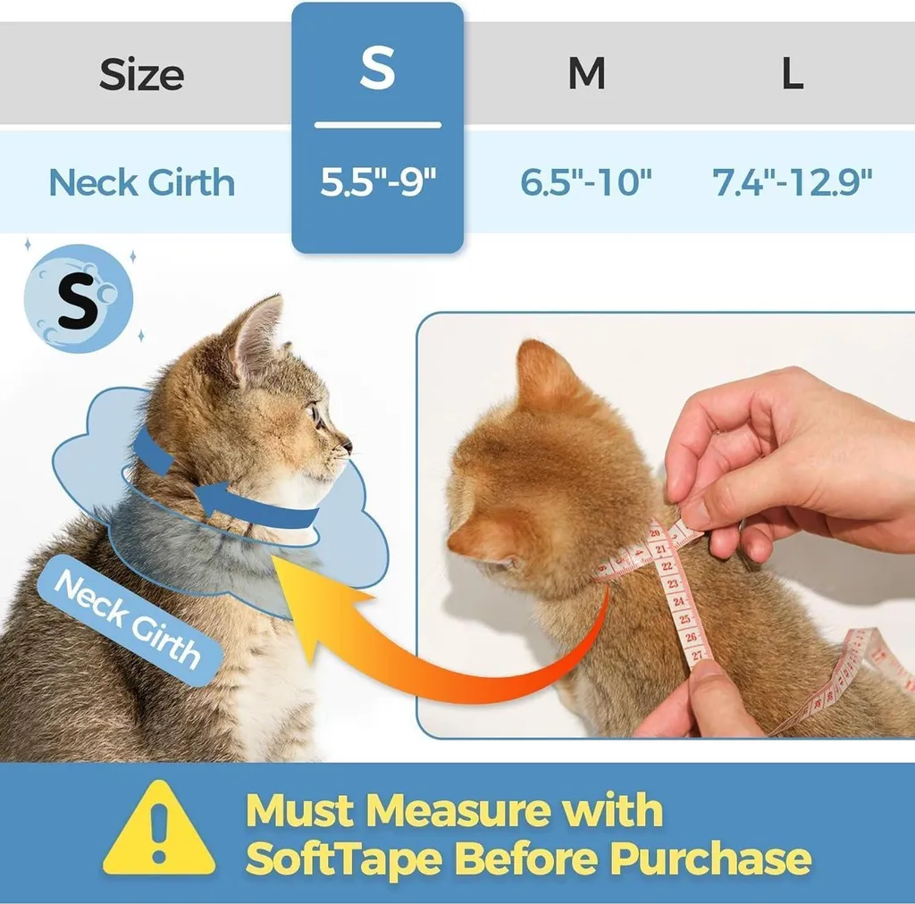 Petit collier chat ultra doux et ajustable - Confort S 14-22,8 cm