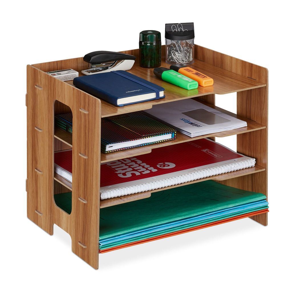 Organizér na stôl s úložnými priehradkami RD42750, hnedá Obrázok produktu 