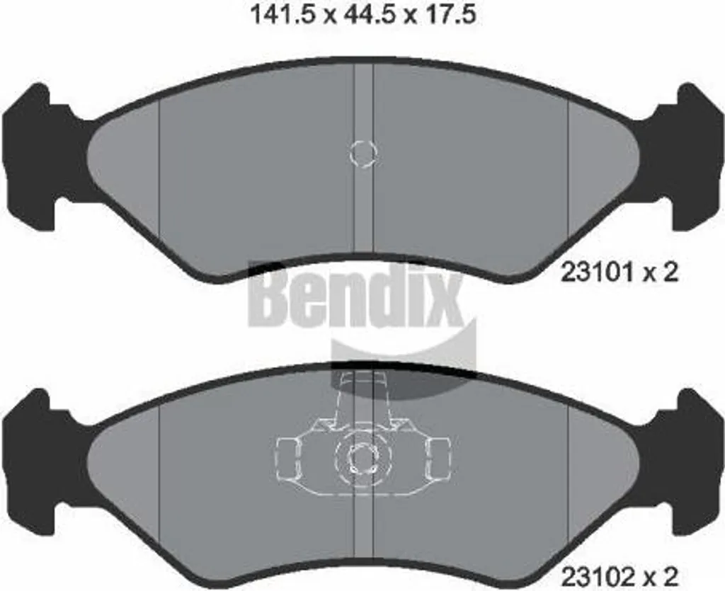 Jeu de plaquettes de frein à disque Bendix BPD1296 pour Ford Fiesta KA
