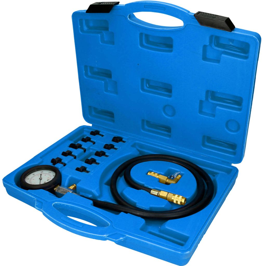 Brilliant Tools Öldruck-Tester-Satz BT581450 Öl-Prüfgerät, Tester Set, inkl. diverser Adapter 0 - 10 Bar