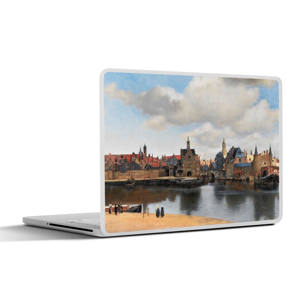 MuchoWow Laptop Aufkleber Sticker Cover Vermeer - Stadt - Alte Meister - Kunst 40x30 cm - Laptop Dekoration - Selbstklebend