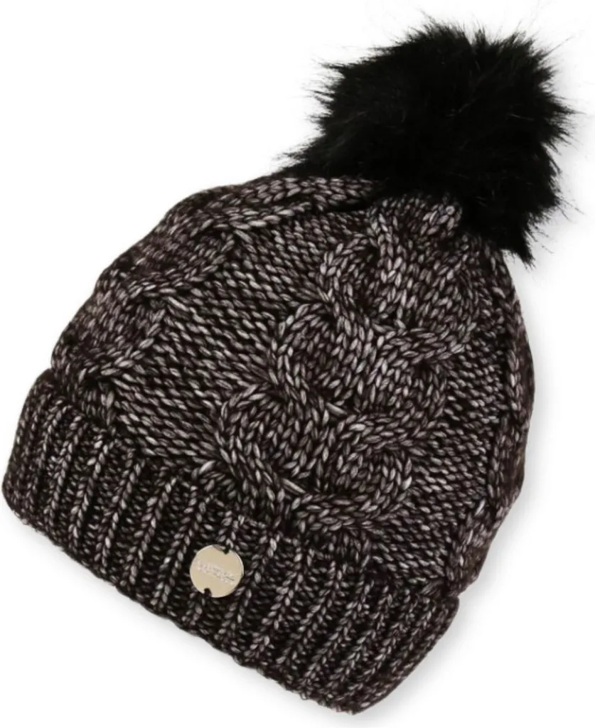 Berretto Donna Regatta Lovella Blu Navy con Pon Pon in Pelliccia