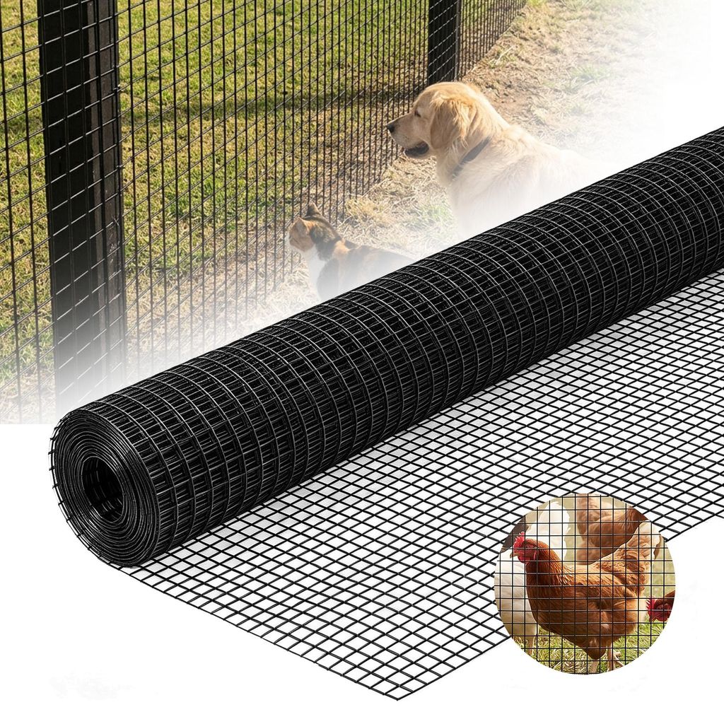 1m x 10m Schwarz Volierendraht Maschendrahtzaun Produktbild 