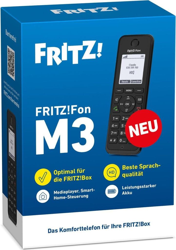 FRITZ!Fon M3 DECT-Telefon - HD, Freisprechen, Anrufer-ID Produktbild 
