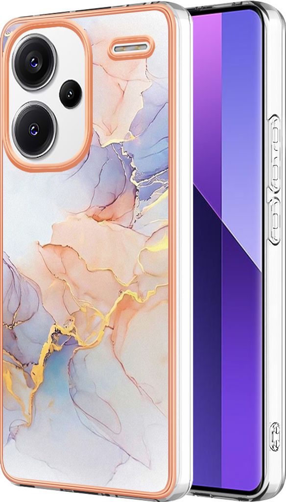 Hülle für Xiaomi Redmi Note 13 Pro+ 5G Muster TPU Silikon Stoßdämpfer Bumper Schutzhülle Grau