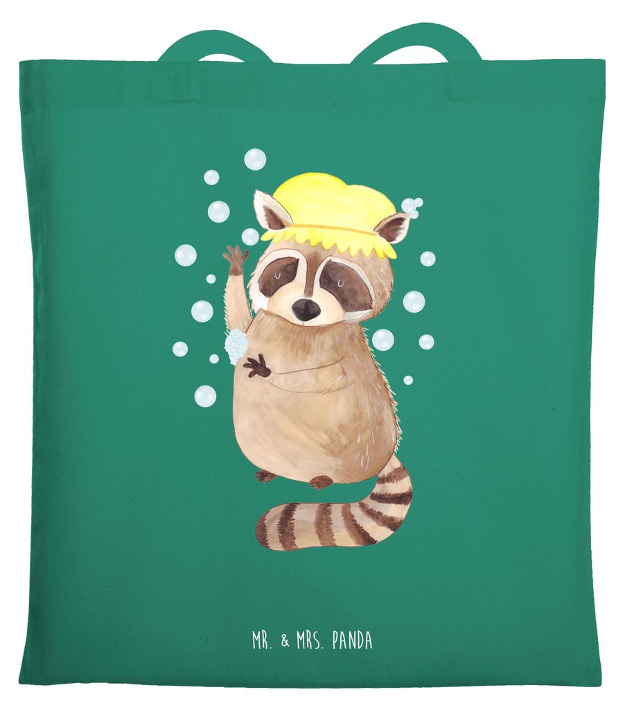 Mr. & Mrs. Panda Tote Bag Waschbär - Mint - Geschenk, Jutetasche, Tasche, baumwoll shopper, Shopping, Seifenblasen, Lustige Sprüche, Fröhlich, T...