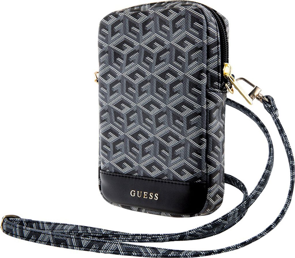 Guess Zip Gcube Bottom Stripe Handytasche - Schwarz Produktbild 