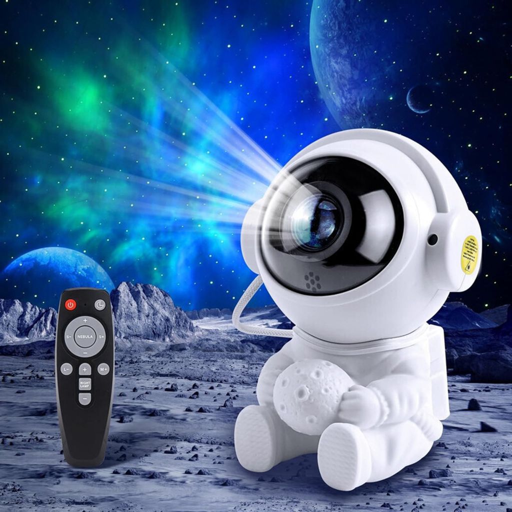 Sternenhimmel Projektor, 360 Grad Projektion Astronaut Projektor, Galaxy Projektor Es gibt 3 Nachtlicht Modi, 9 Nebel Modi & 2 Sternenlicht Modi, Nordlicht Lampe/Sternenhimmel Projektor