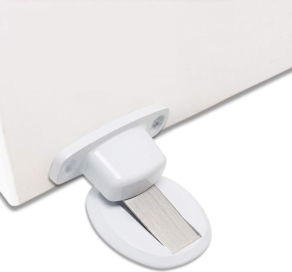 Magnetischer Türstopper, Metall, 2 Stück, Weiß