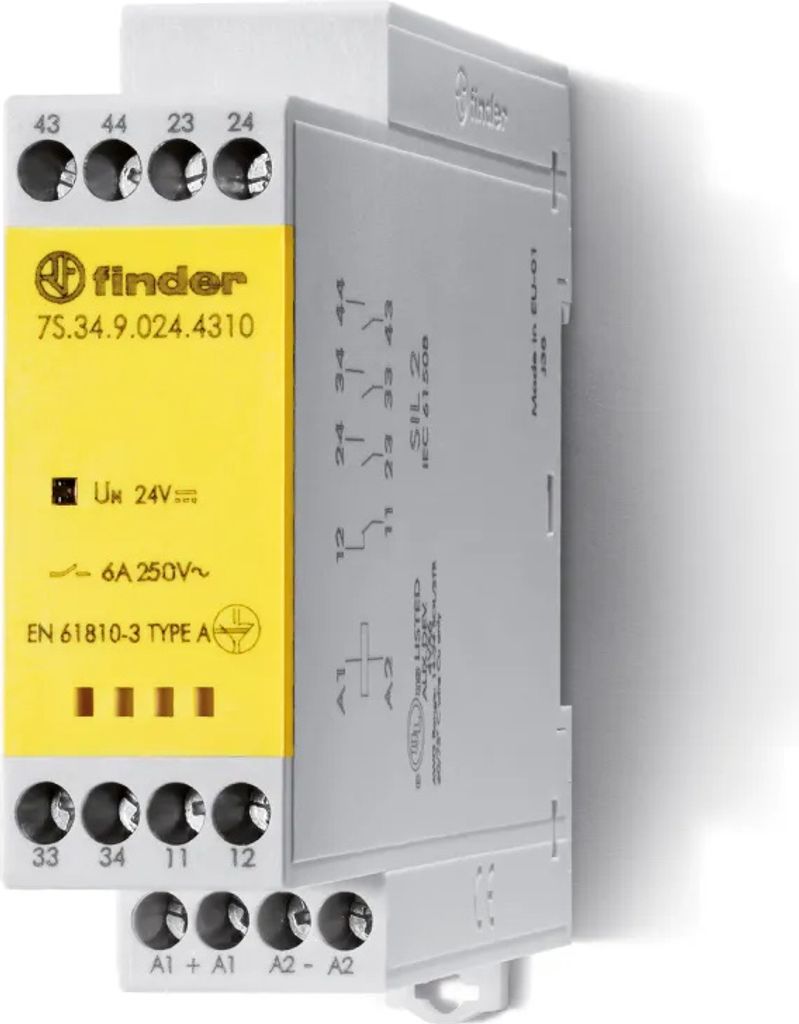 Finder 7S.34.9.024.4220 Relais Schaltstrom (max.): 6 A 2 Öffner, 2 Schließer 1 St. (7S3490244220)