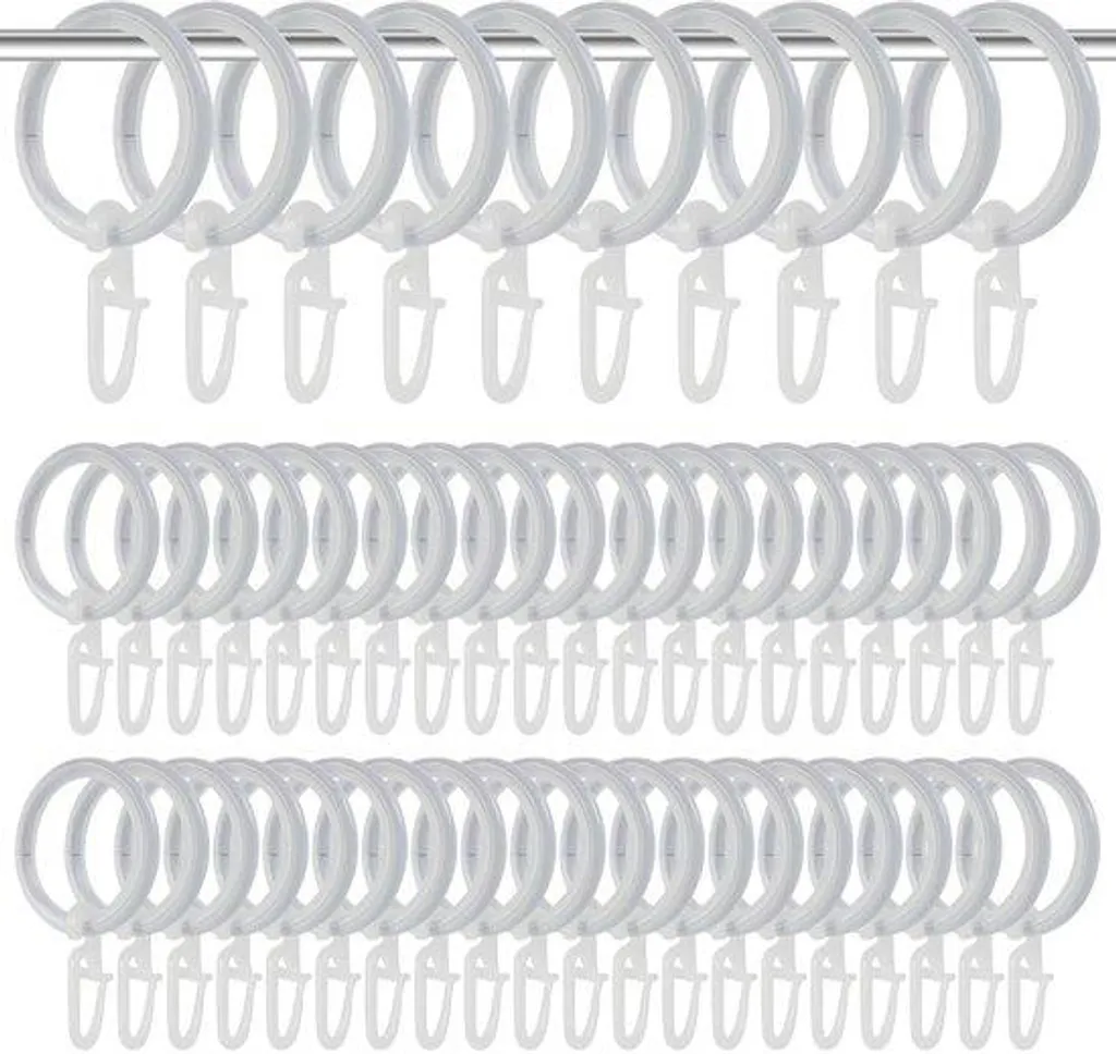 Anneaux de rideau circulaires blancs 30mm pour tringles à rideaux