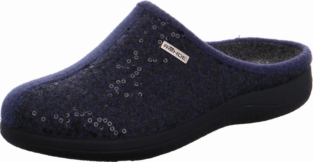 Rohde Damen Hausschuh Pantoffel Softfilz Weite G Bari 6550 , Größe:38 EU, Farbe:Blau