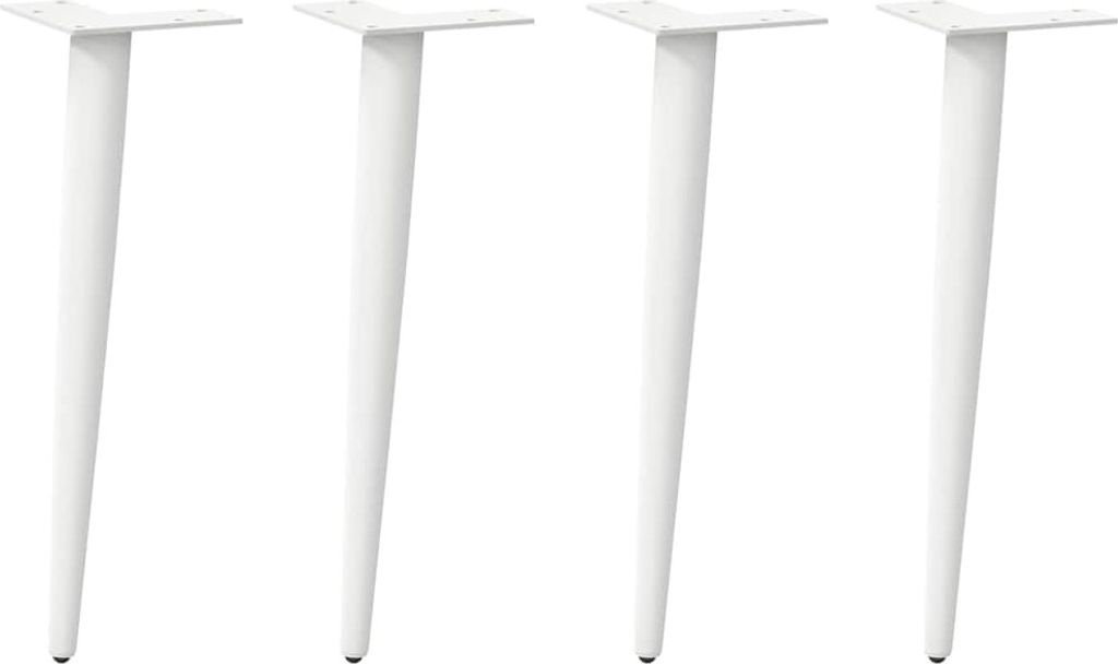 Couchtischbeine Konische Form 4 Stk. Weiß 30-31 cm Stahl