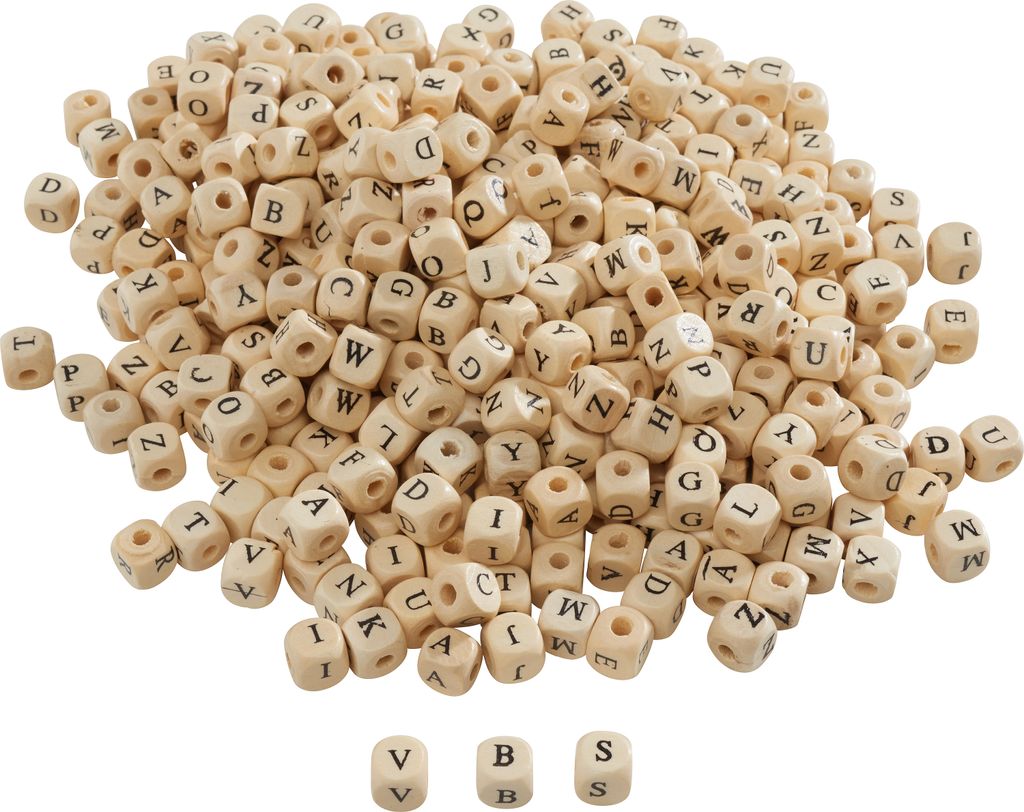 VBS XXL Buchstabenperlen "Holz", ca. 10 mm, 200 g, Holz Produktbild 