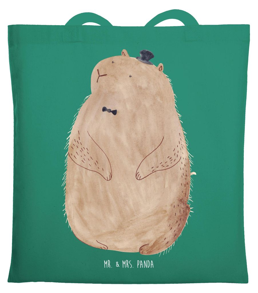 Mr. & Mrs. Panda canvas tasche Murmeltier - Mint - Geschenk, Freundlichkeit, Tote Bag, Uni, Respekt, Einkaufstasche, Schultasche, Anstand, Fröhlic...