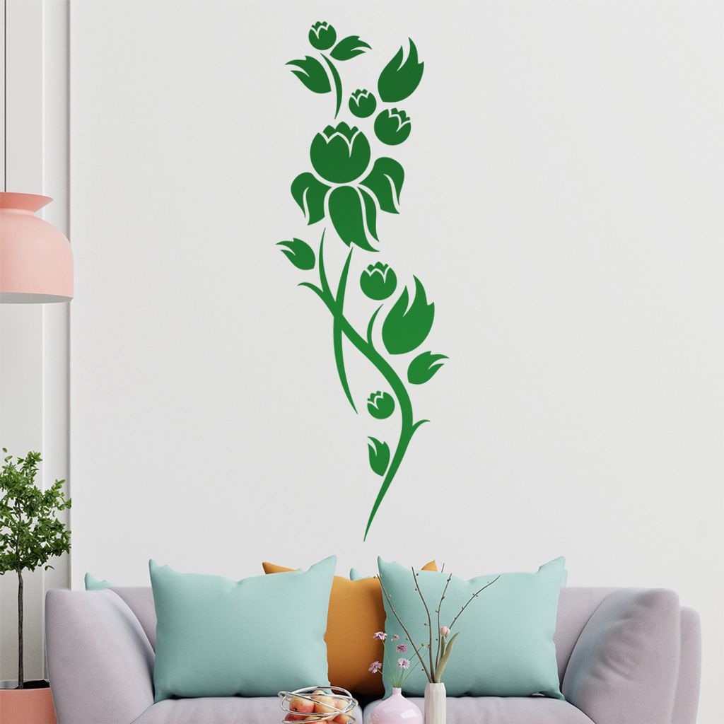 Schöne Blüten Ranke Wandtattoo in 6 Größen - Wandaufkleber Wall Sticker - Dekoration, Küche, Wohnzimmer, Schlafzimmer, Badezimmer