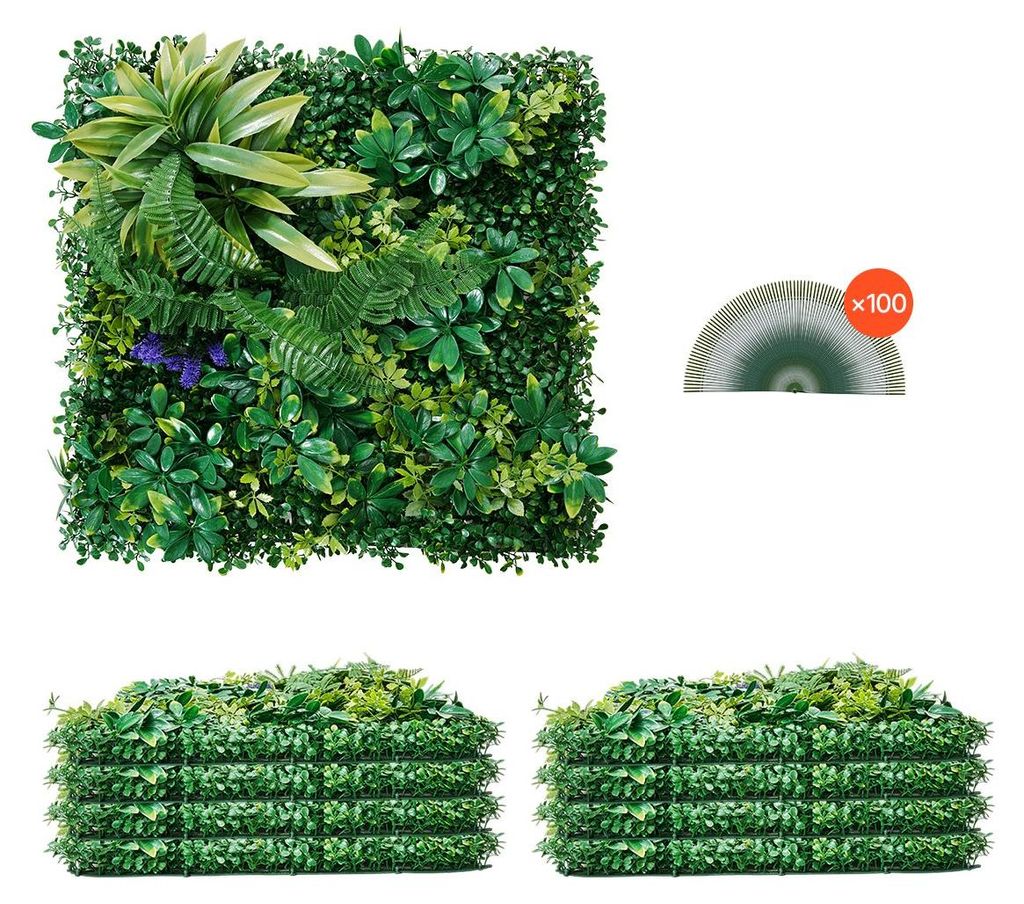 Parete verde artificiale VEVOR, 8 pezzi, 500x500x50 mm, Immagine del prodotto 