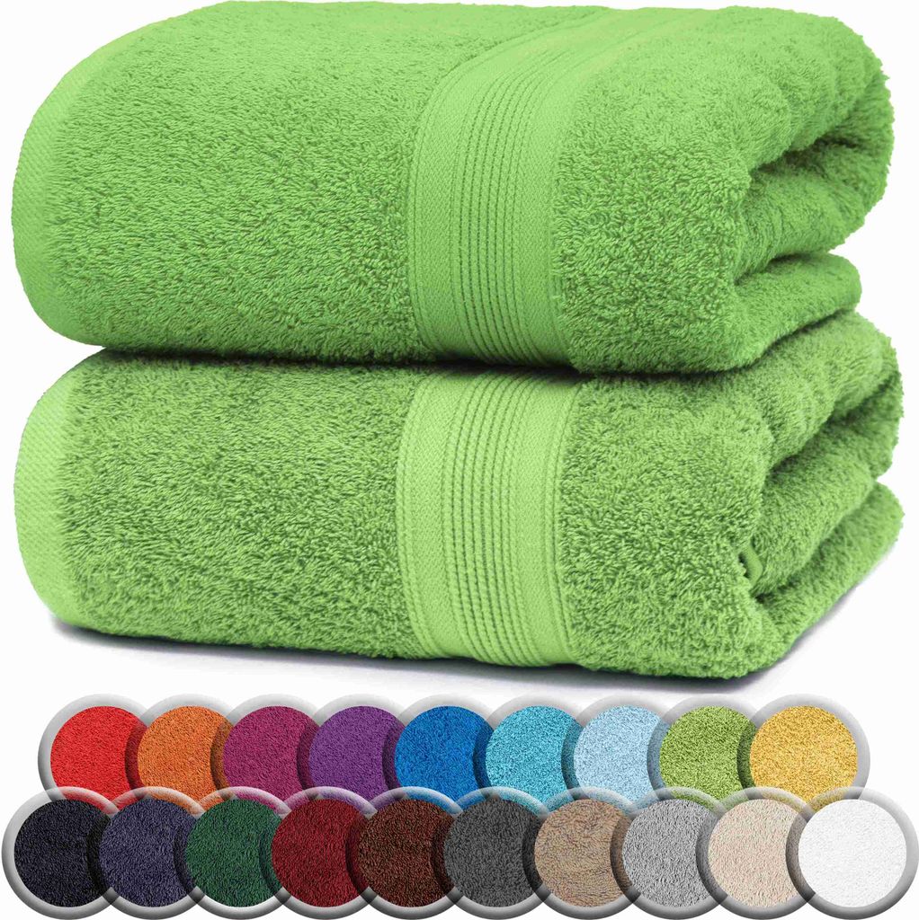 Frottier Badetücher 2er Pack 100x150cm, 100% Baumwolle, Produktbild 