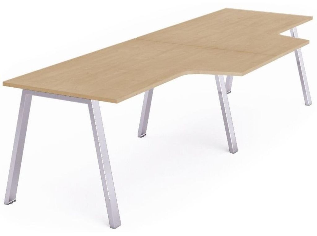 Mehrfacharbeitstisch Blanca L-Form BxTxH 320x120/80x73cm Produktbild 