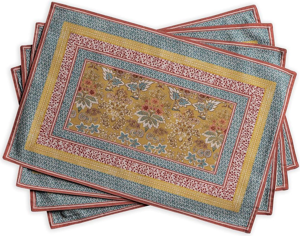 Marquise 100% Baumwollset von 4 Platzdeckchen - Esstisch Küche Hochzeit Alltag - 33 cm x 48 cm - Frühling/Sommer Muttertag