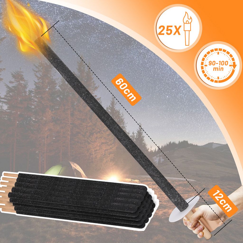 Fiqops 25x baterky, voskové baterky vrátane ochrany rúk, s Obrázok produktu 3