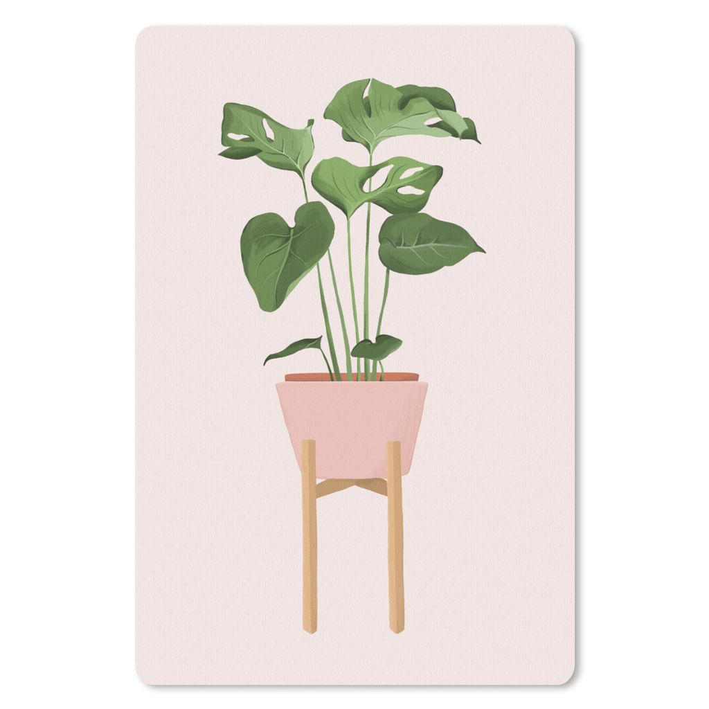 MuchoWow Mauspad Mousepad Pflanzen - Monstera - Pastell 40x60 cm - Mousepads - Maus Mat - Pad - Mausunterlage - Schreibtisch Accesoire