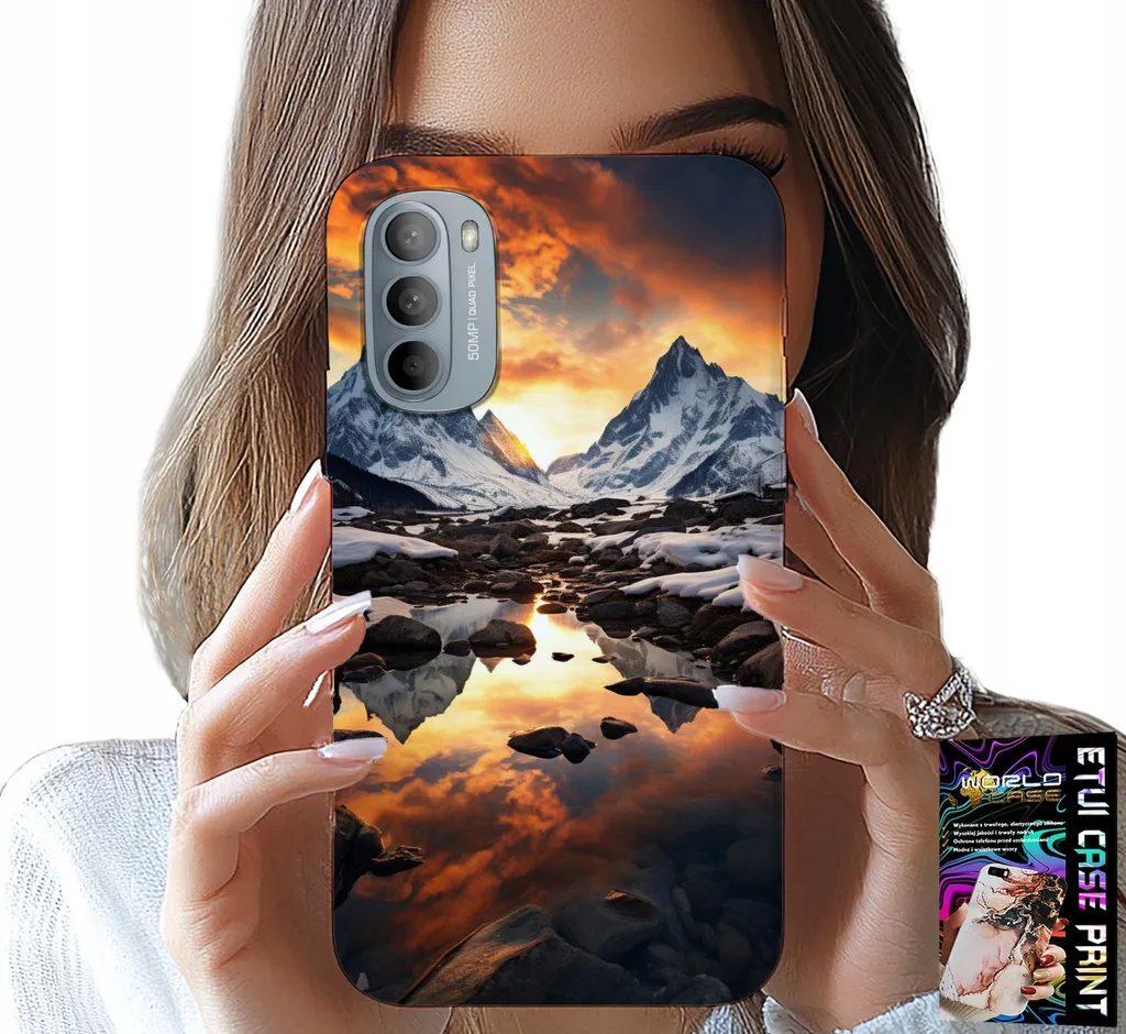 Custodia Motorola Moto G52 / G82 - Cover Design Montagna Everest + Foil