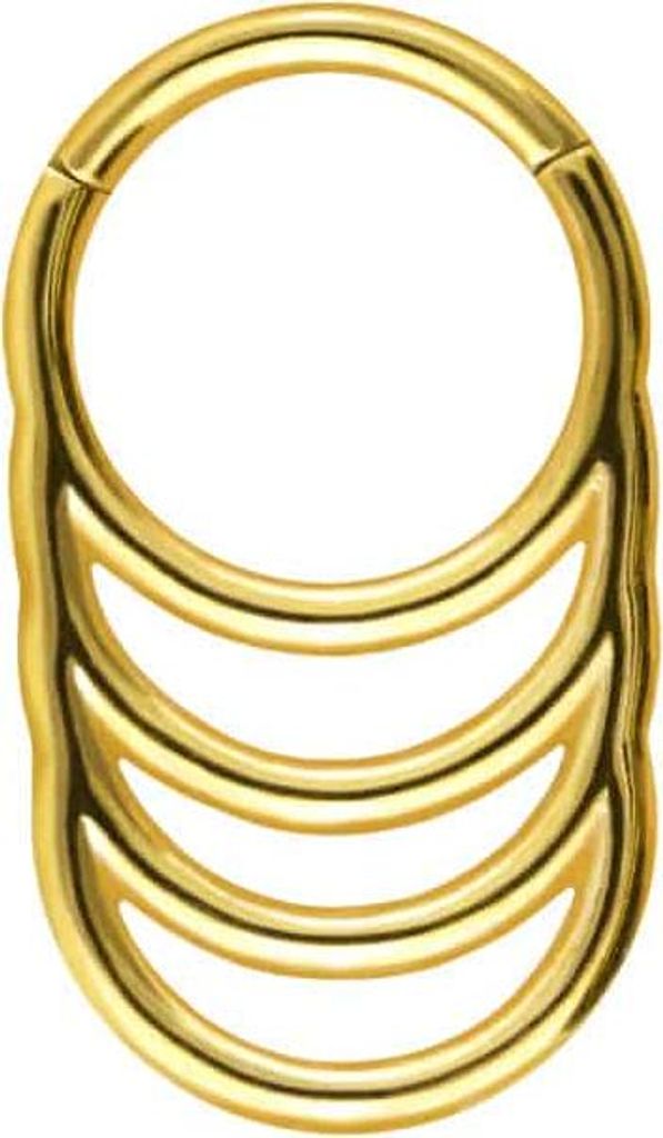 Ohrpiercing, Nasenpiercing, Septum Piercing Chirurgenstahl Segmentring Clicker 4 RINGE Gold Innendurchmesser: 8 mm