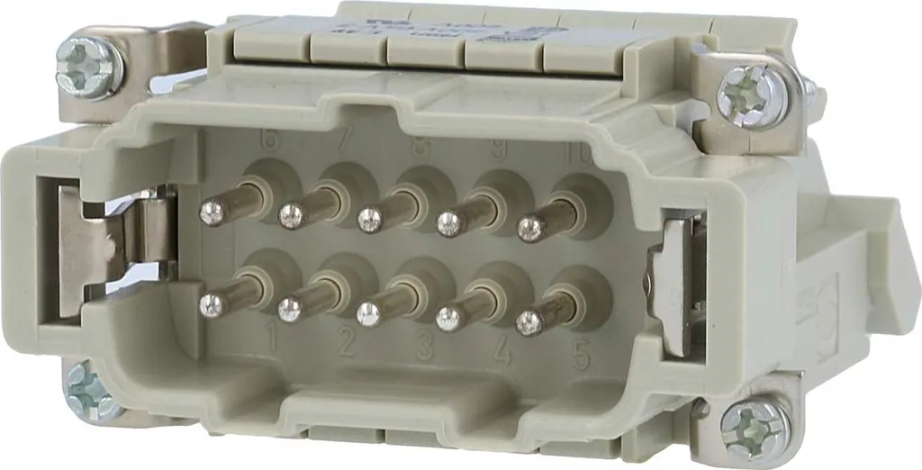 Connecteur Han 10E Mâle 16A 500V avec Raccordement Vissé Sens Gauche