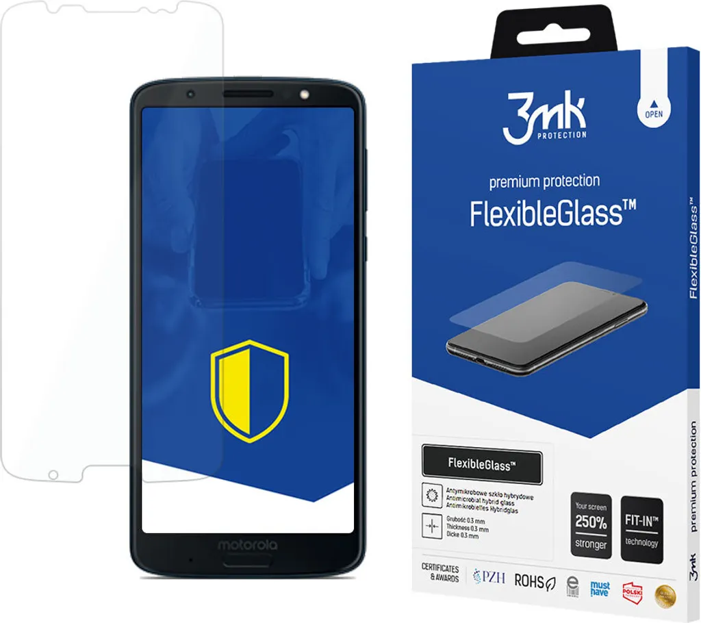 Pellicola Vetro Ibrido 3Mk per Motorola Moto G6 Plus - Serie Flexible