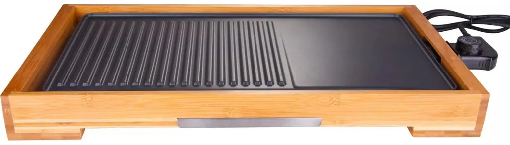 Plancha électrique 2000W avec socle bambou naturel Little Balance 8280
