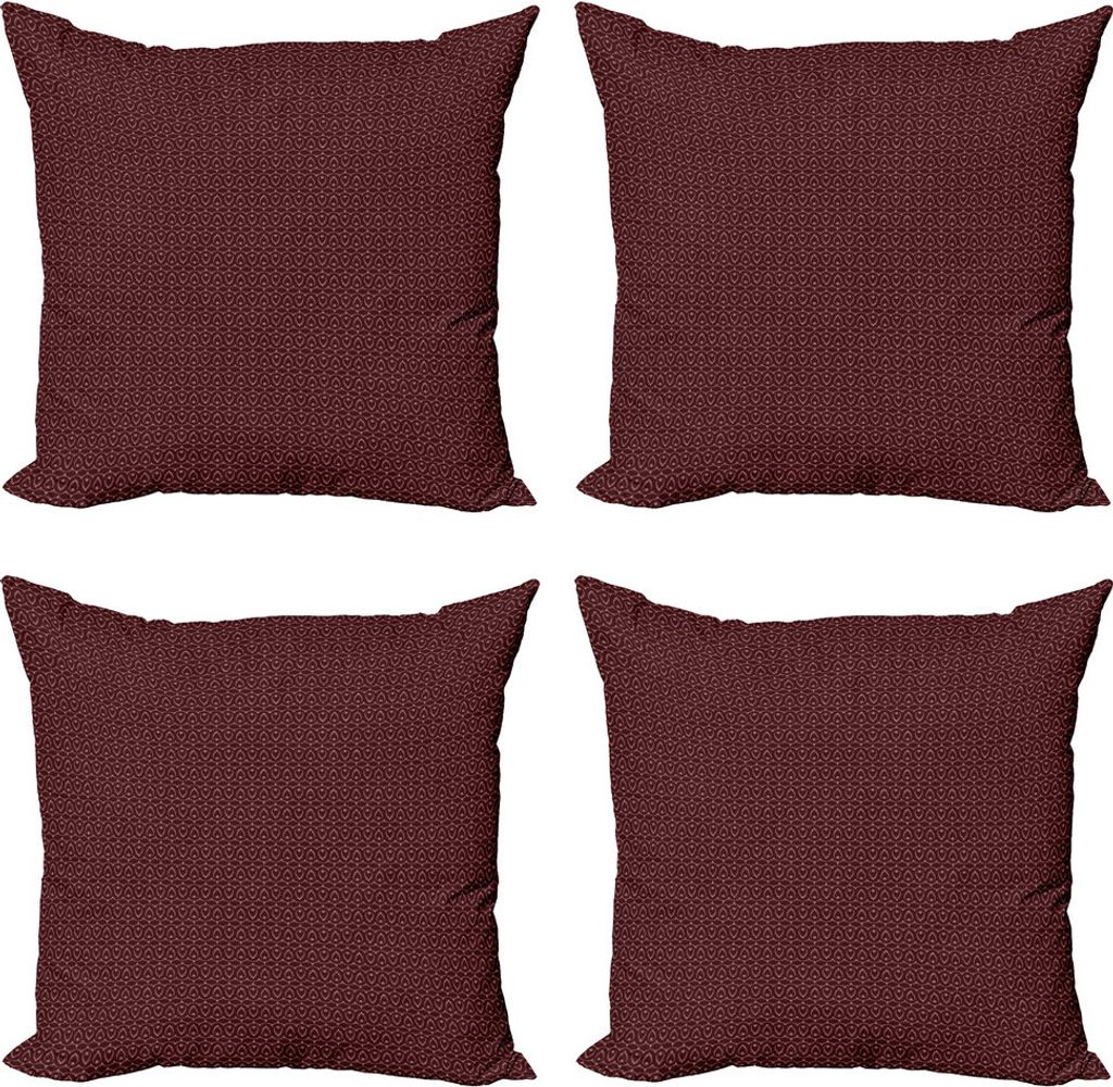ABAKUHAUS Antiquität Kissenbezug Set (4 Stück), Lorbeerkranz Flora Barock, Moderner Doppelseitiger Digitaldruck, 60 cm x 60 cm, Seal Brown und Blush