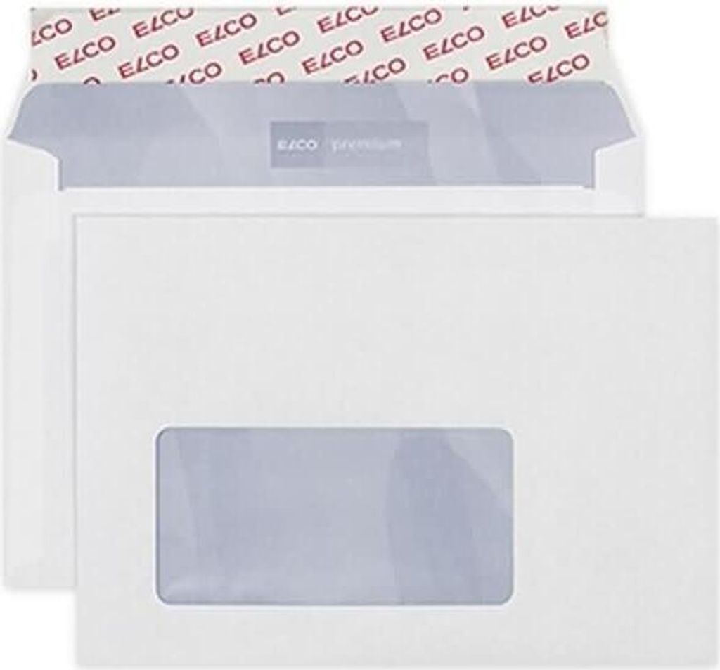 Briefumschläge Office Box C6 hochweiß Haftklebung Fenster links Innendruck 80 g/qm VE=500 Stück