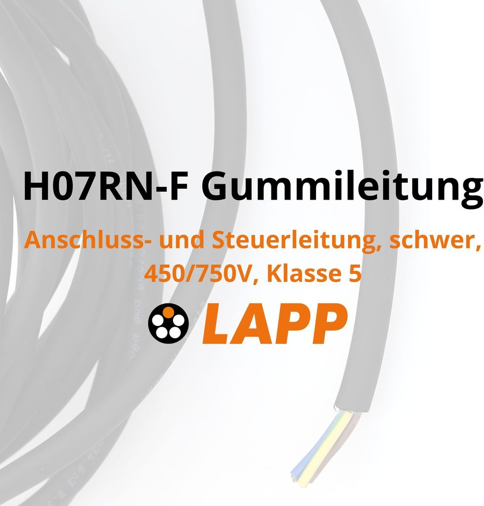 10 Meter Lapp 1600195 H07RN-F 1x16 mm² Gummileitung flexibel ohne Schutzleiter I UV-resistentes Kabel für Außenbereich I ölbeständig I kälteb...