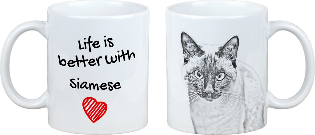 Siam - Tasse mit Katze, Tasse mit Bild, personalisiertes Geschenk der Marke Art-Dog