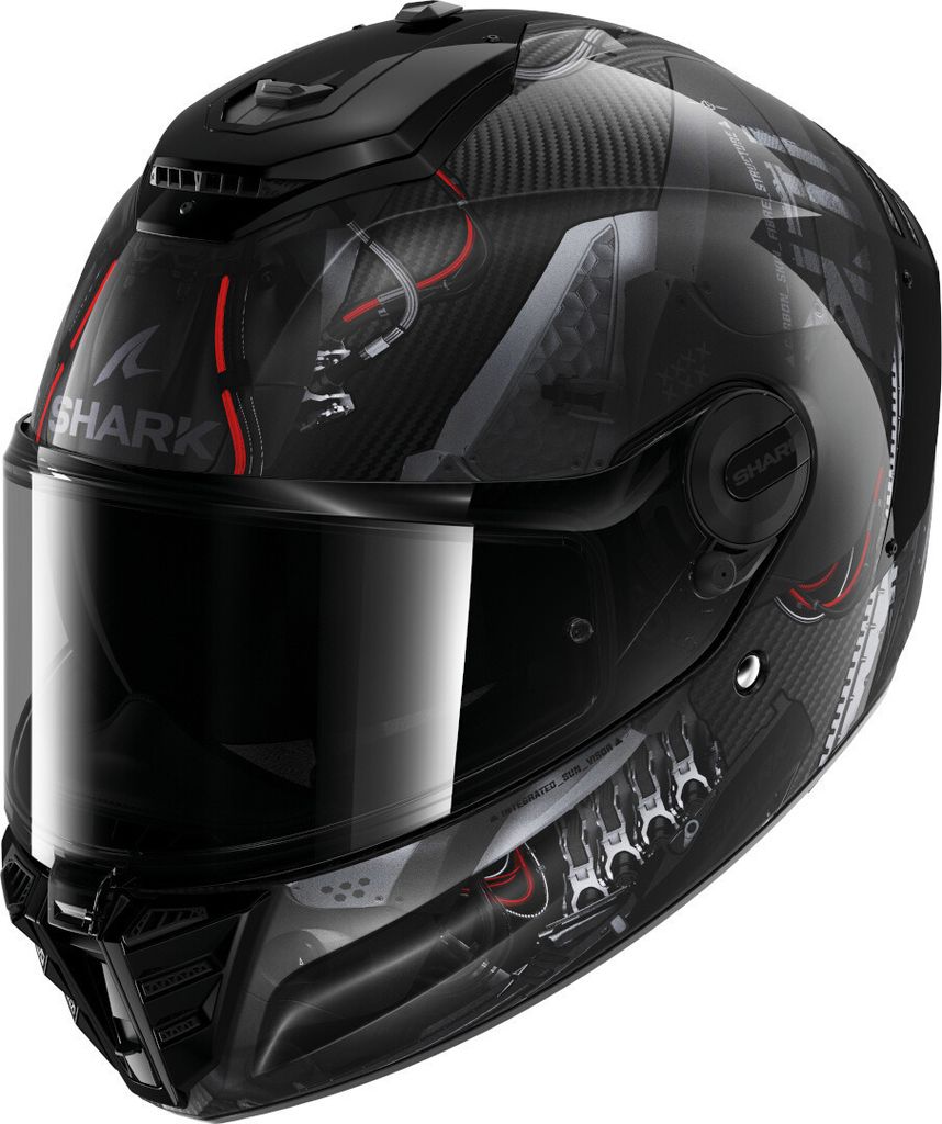 Shark Spartan RS Xbot Carbon Helm, schwarz/grau/rot, M (57/58)