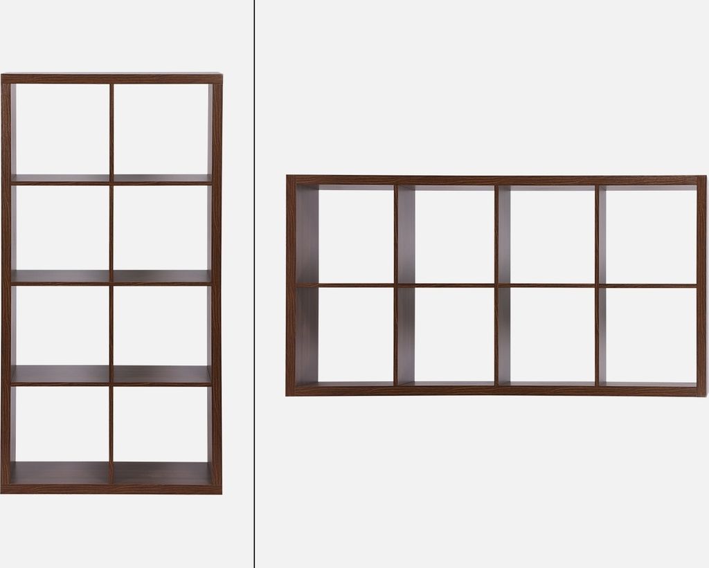 sweeek - Bücherregal Holzoptik 4 Ebenen 8 Stauräume - Produktbild 