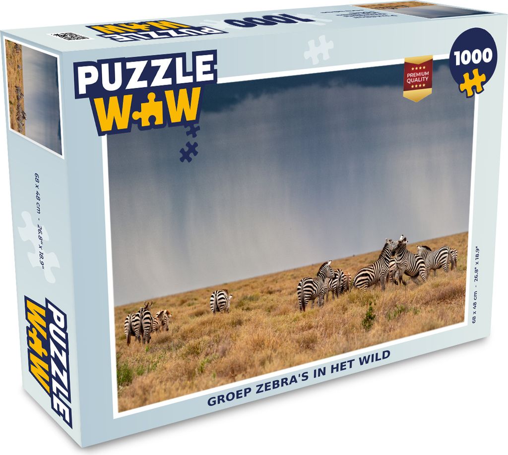 MuchoWow Puzzle 1000 Teile Gruppe von Zebras in freier Wildbahn - Erwachsene - Rätsel